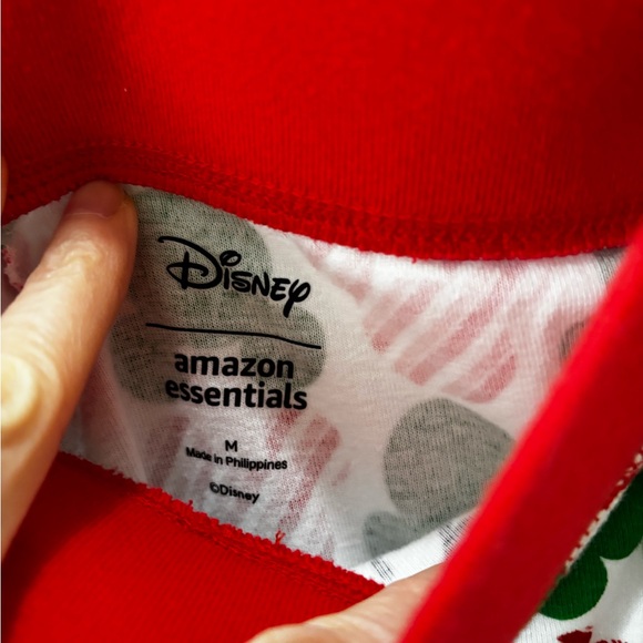 Disney - Amazon Essential- Red and Green Mickey Mouse Christmas Pajamas. - Picture 6 of 6